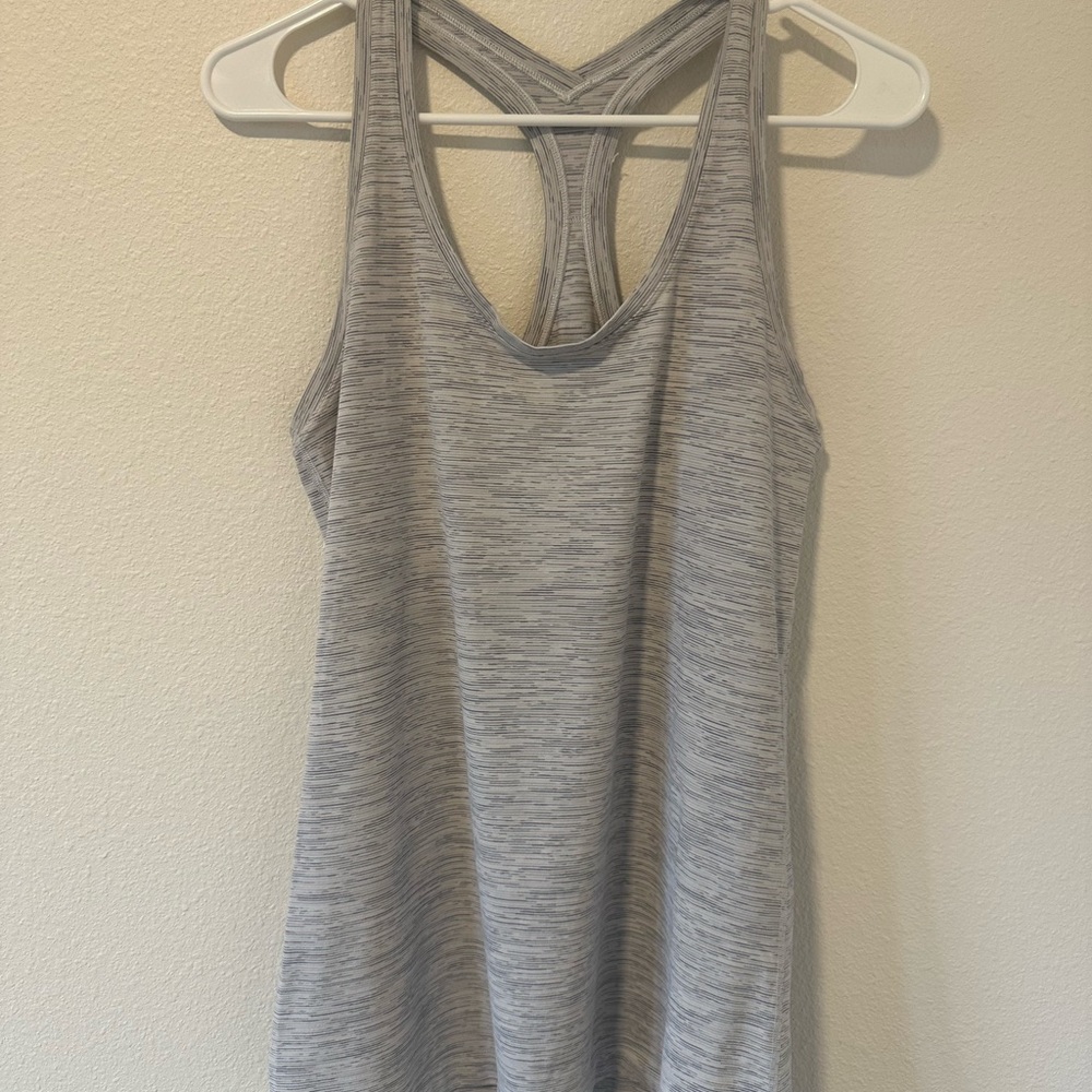 Lululemon Women's Swiftly Tetra Stripe Grey Racerback Tank Top Size 6